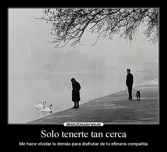 Solo tenerte tan cerca -