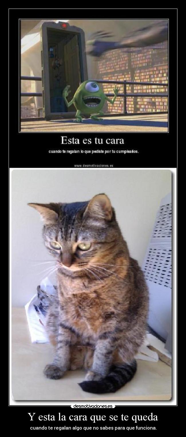 Y esta la cara que se te queda - cuando te regalan algo que no sabes para que funciona.