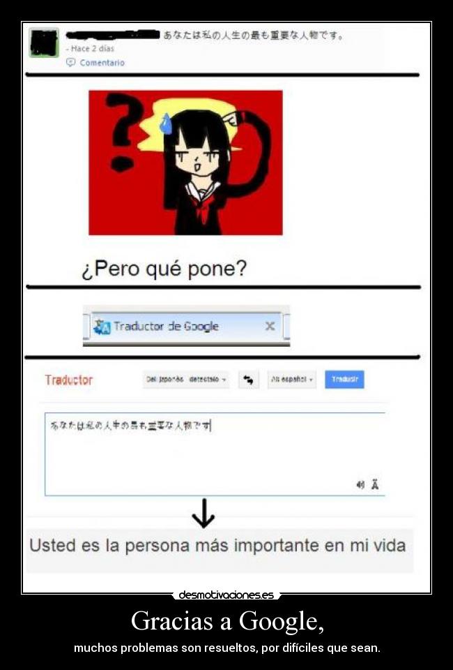 Gracias a Google, -