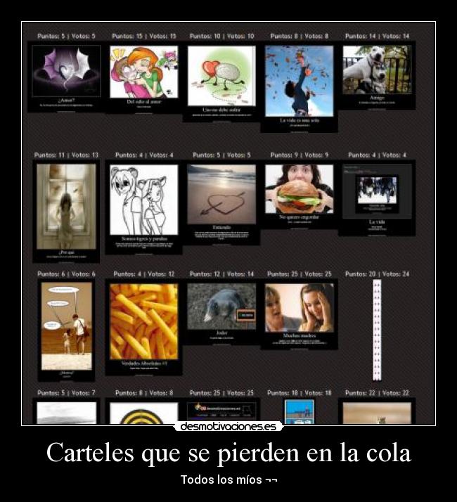 Carteles que se pierden en la cola -
