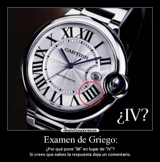 carteles reloj hora error numeros romanos examen griego desmotivaciones