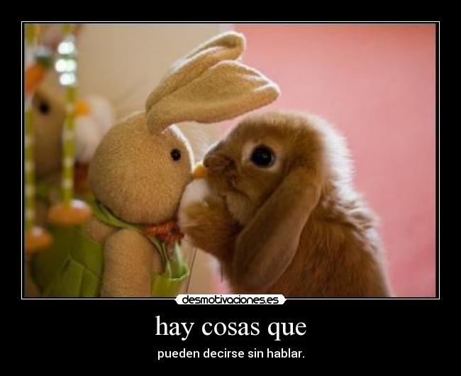 hay cosas que - pueden decirse sin hablar.