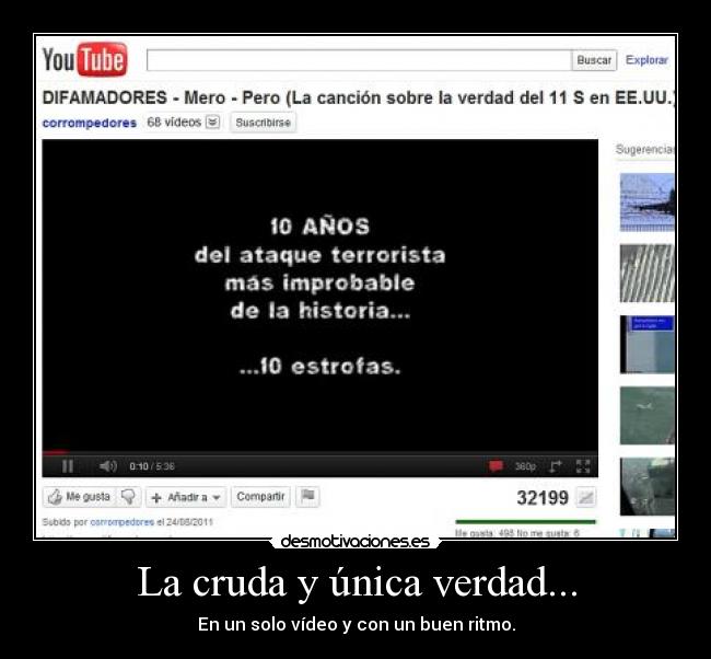 La cruda y única verdad... - En un solo vídeo y con un buen ritmo.
