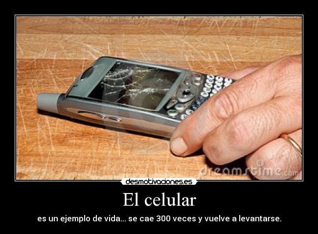 El celular - es un ejemplo de vida... se cae 300 veces y vuelve a levantarse.