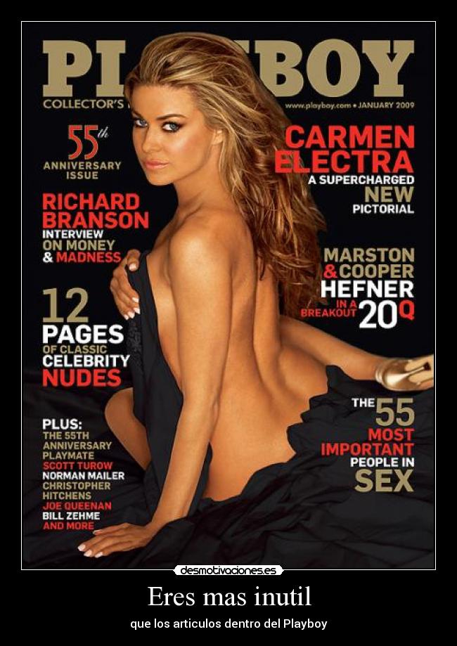 carteles eres mas inutil que los articulos dentro del playboy desmotivaciones