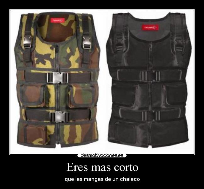 Eres mas corto - que las mangas de un chaleco