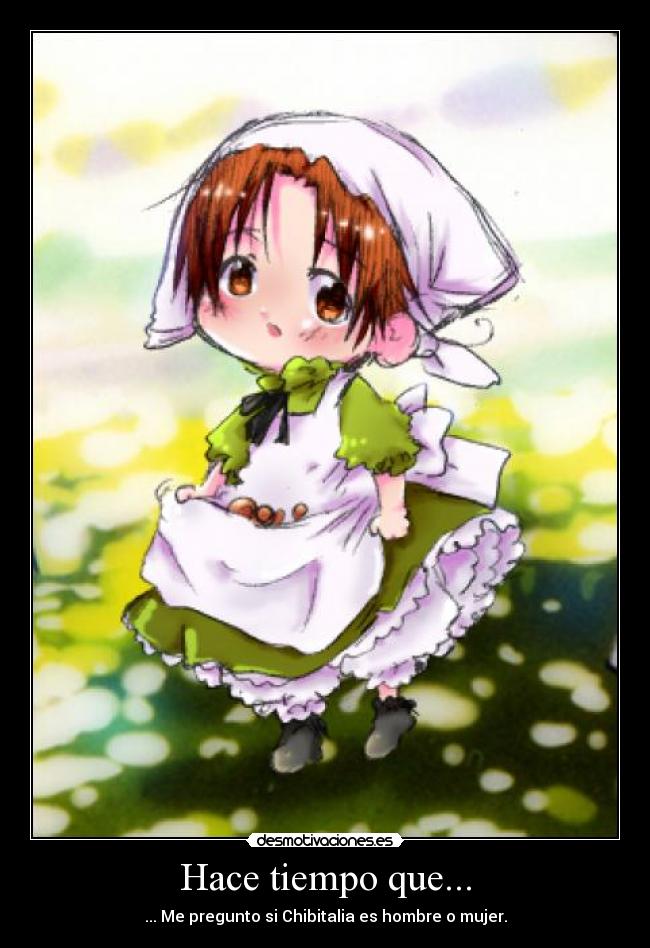 Hace tiempo que... - ... Me pregunto si Chibitalia es hombre o mujer.