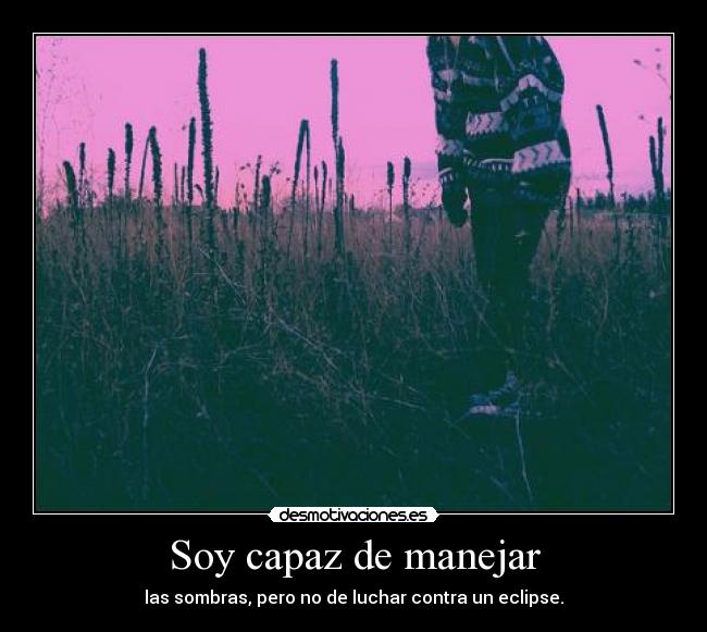 Soy capaz de manejar - las sombras, pero no de luchar contra un eclipse.