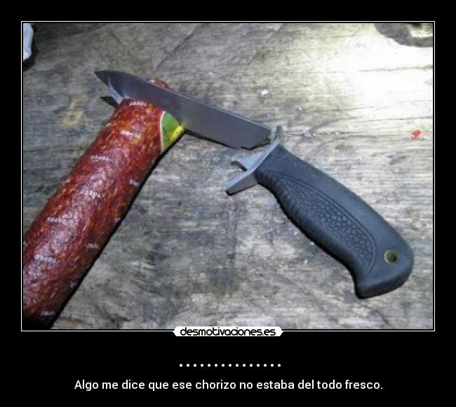 ............... - Algo me dice que ese chorizo no estaba del todo fresco.