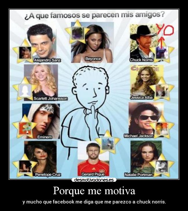 Porque me motiva - y mucho que facebook me diga que me parezco a chuck norris.
