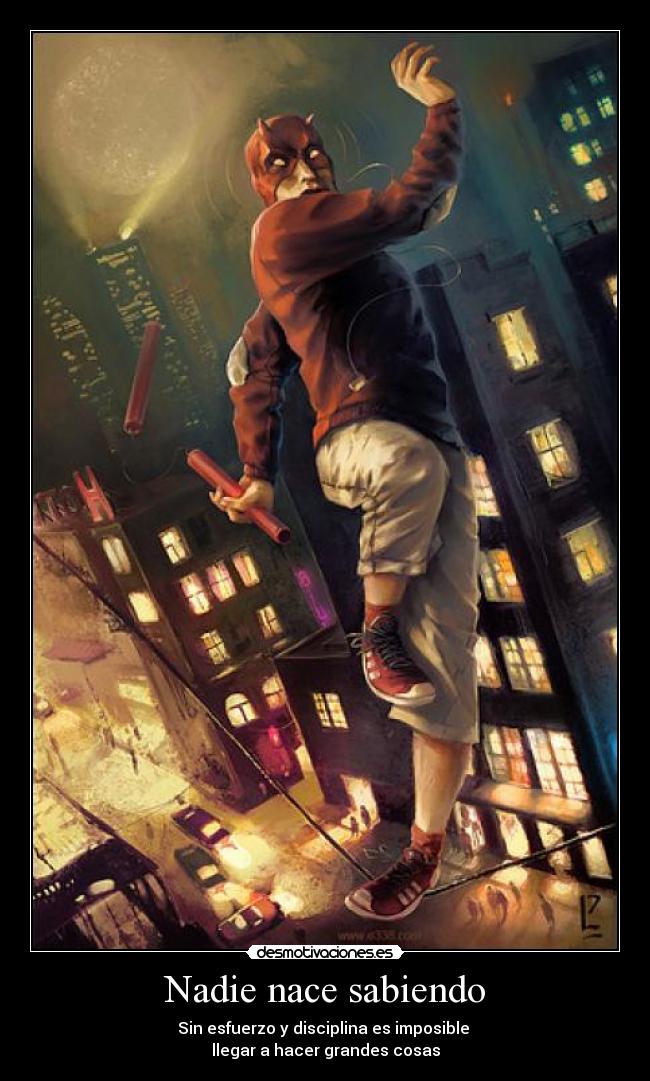 carteles paperwings92 entrenamiento daredevil disciplina esfuerzo cartelesbuenosaqui farfetchd desmotivaciones