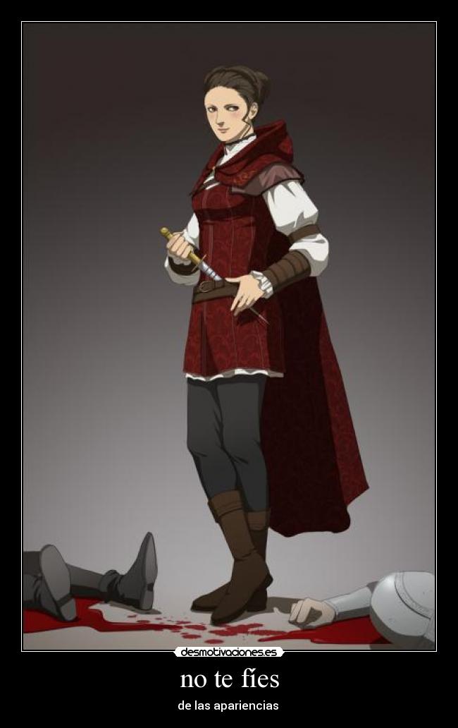 carteles claudia auditore assassin desmotivaciones