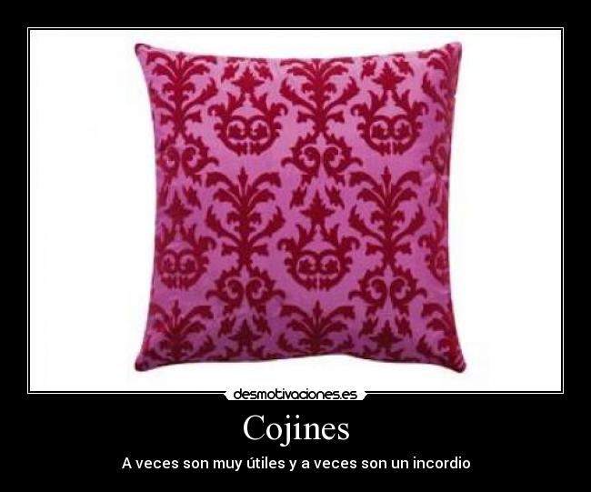 Cojines - A veces son muy útiles y a veces son un incordio