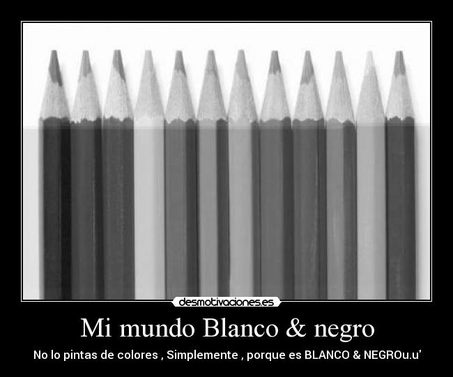 Mi mundo Blanco & negro - No lo pintas de colores , Simplemente , porque es BLANCO & NEGROu.u