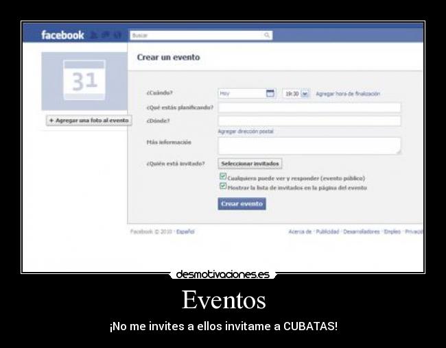 Eventos - ¡No me invites a ellos invitame a CUBATAS!