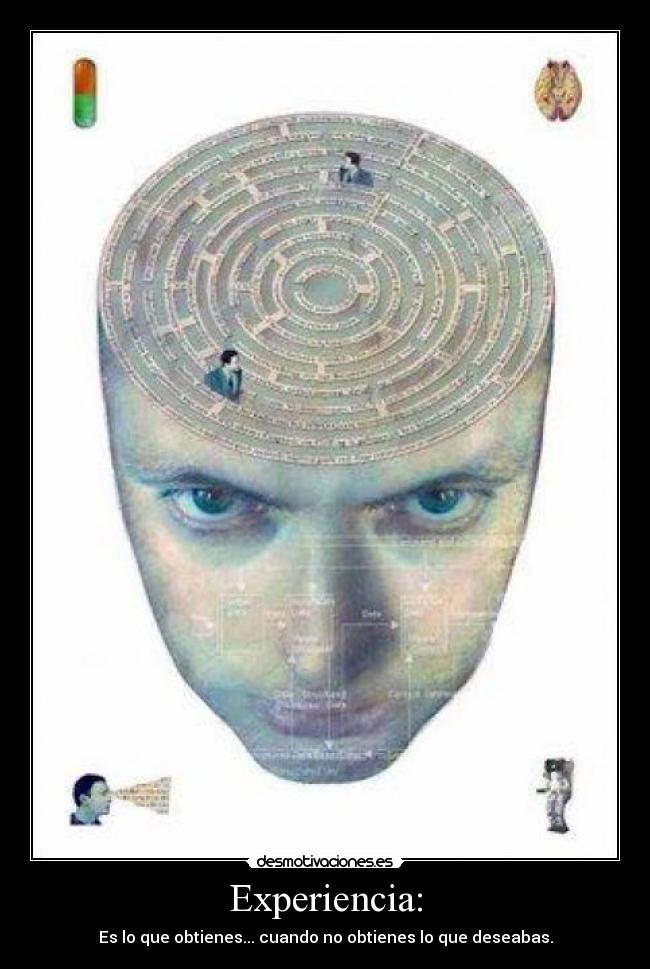 Experiencia: - Es lo que obtienes... cuando no obtienes lo que deseabas.