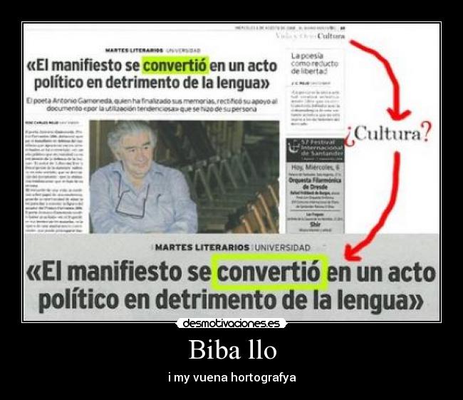 Biba llo - i my vuena hortografya