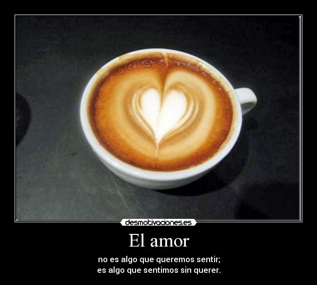 El amor - no es algo que queremos sentir;
es algo que sentimos sin querer.