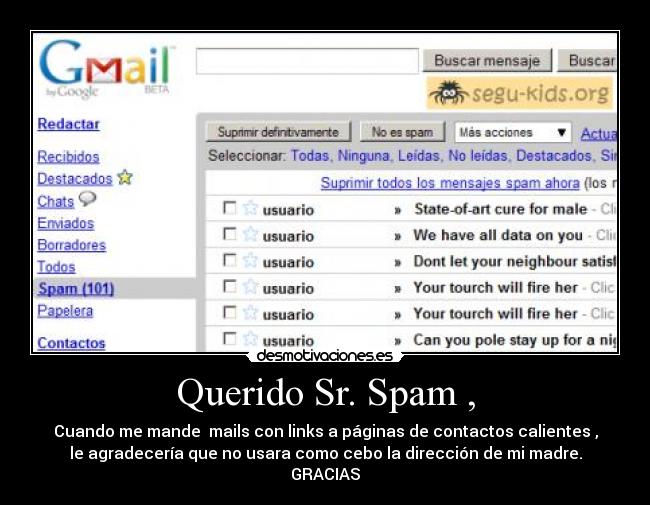 carteles spam mail direccion madrele agradeceria que justin bieber walt_k correo desmotivaciones