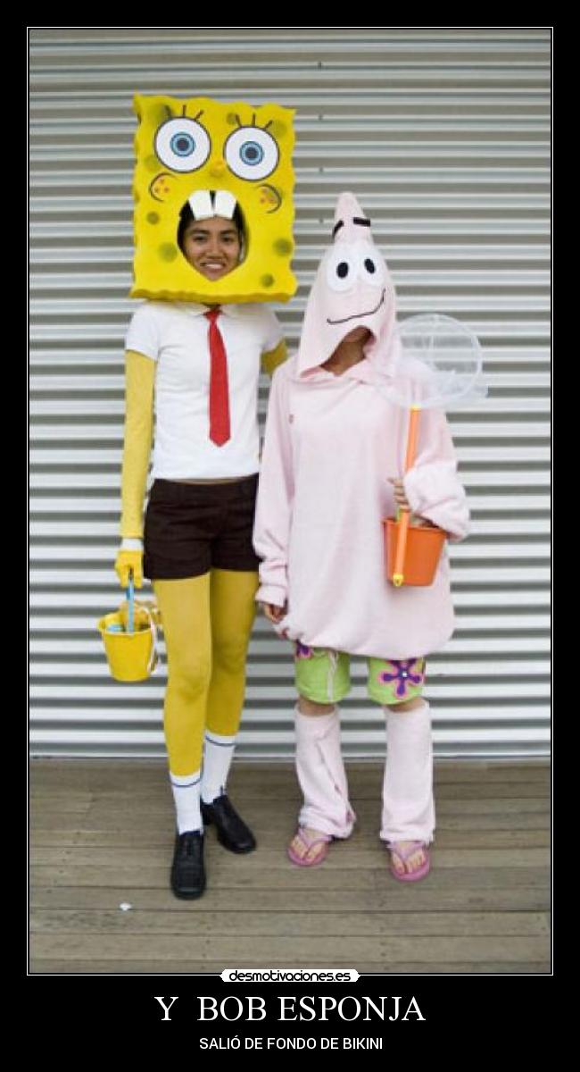 carteles bob esponja cosplay fail puala-haywire desmotivaciones