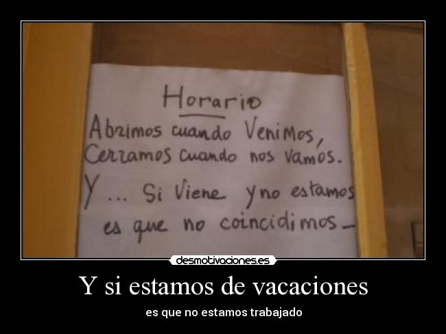 Y si estamos de vacaciones - 