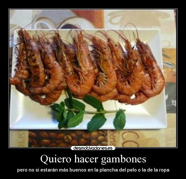 Quiero hacer gambones - pero no si estarán más buenos en la plancha del pelo o la de la ropa