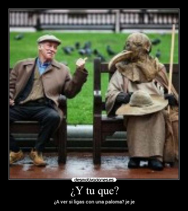 ¿Y tu que? - ¿A ver si ligas con una paloma? je je
