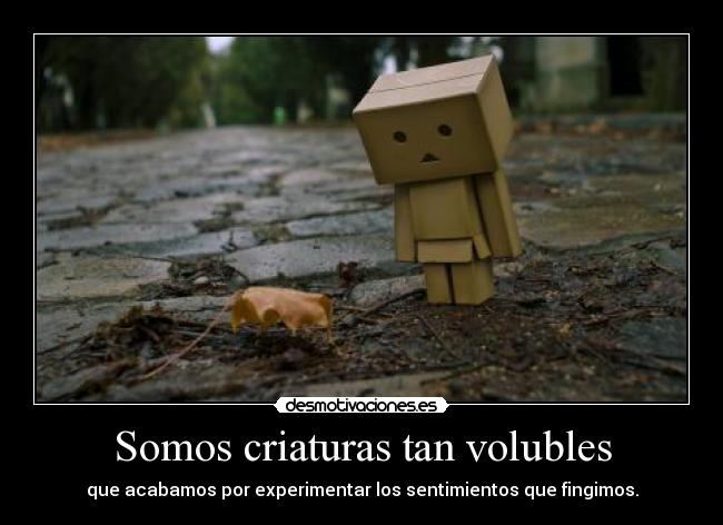 Somos criaturas tan volubles -