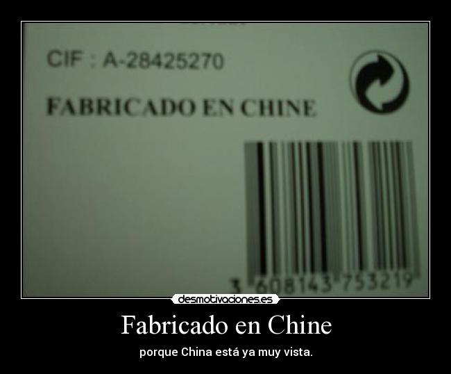 Fabricado en Chine -