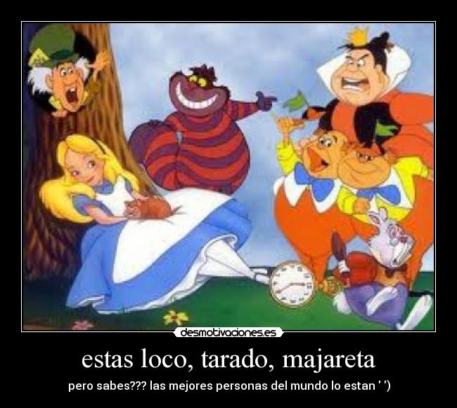 estas loco, tarado, majareta -