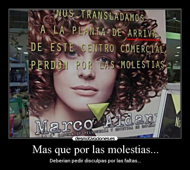 Mas que por las molestias... - Deberian pedir disculpas por las faltas...
