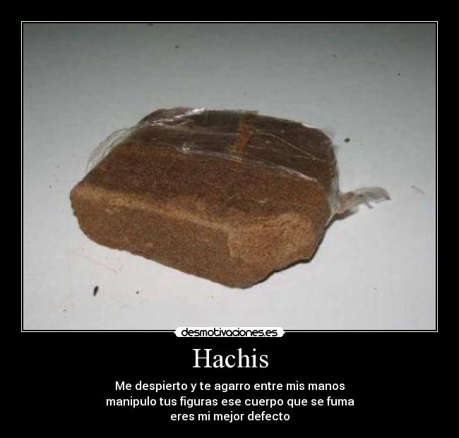 Hachis - Me despierto y te agarro entre mis manos
manipulo tus figuras ese cuerpo que se fuma
eres mi mejor defecto