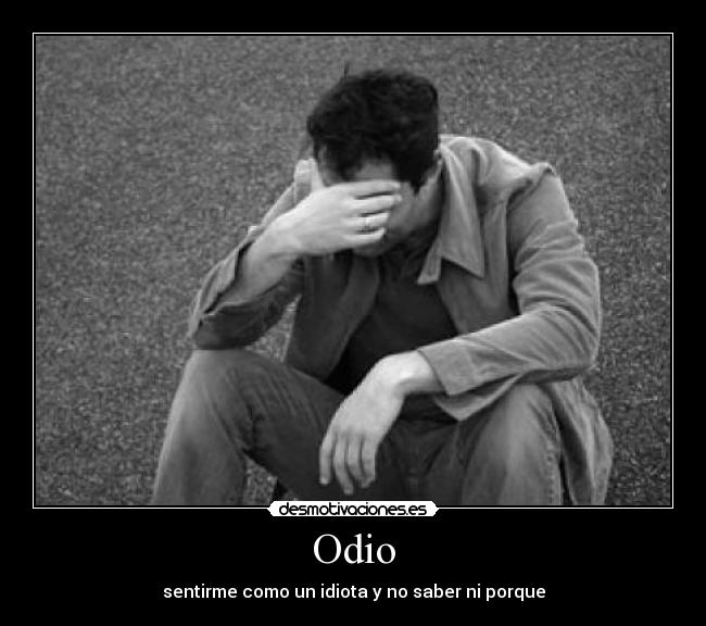 Odio - sentirme como un idiota y no saber ni porque
