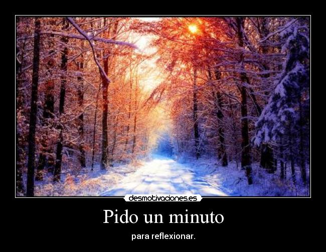 Pido un minuto - para reflexionar.