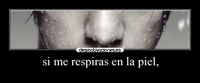 si me respiras en la piel, -