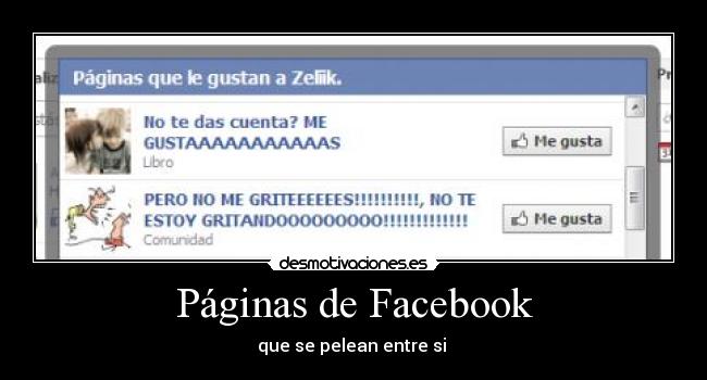 Páginas de Facebook - que se pelean entre si 