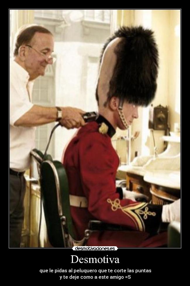 Desmotiva - que le pidas al peluquero que te corte las puntas
y te deje como a este amigo =S