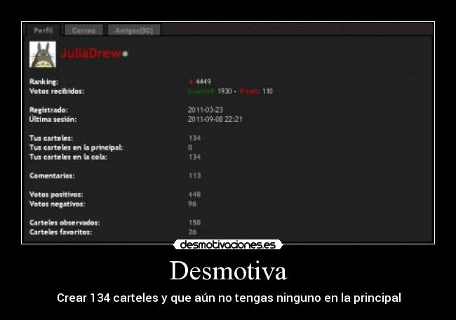 Desmotiva - Crear 134 carteles y que aún no tengas ninguno en la principal