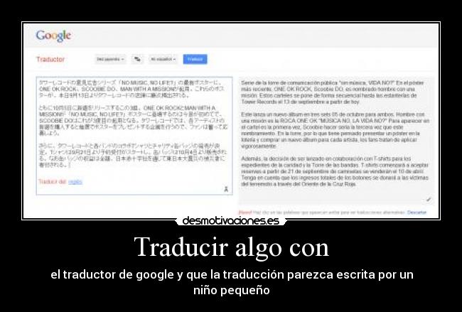 Traducir algo con - 