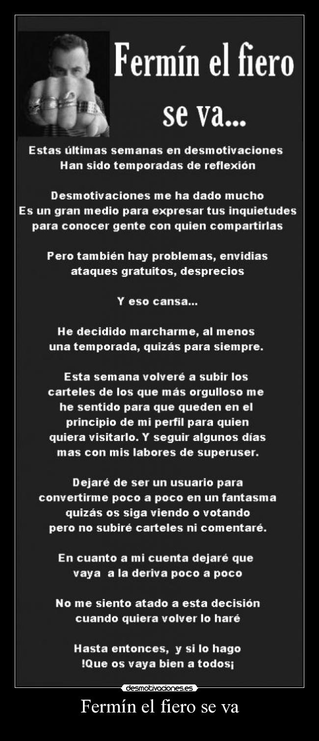 Fermín el fiero se va -