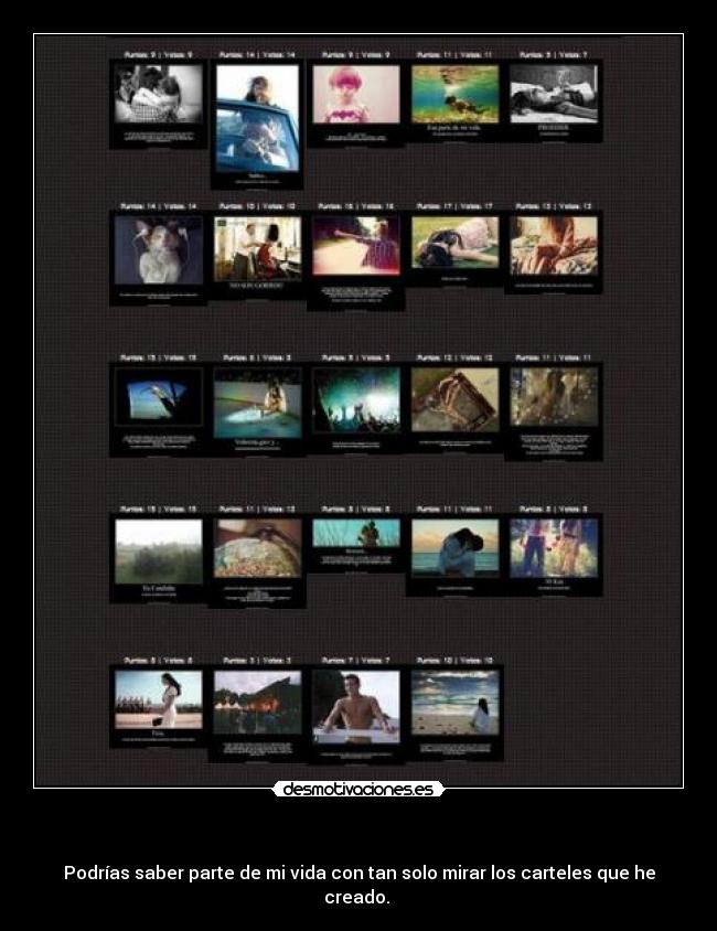 - Podrías saber parte de mi vida con tan solo mirar los carteles que he creado.