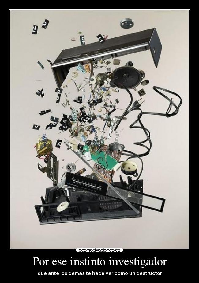 Por ese instinto investigador - que ante los demás te hace ver como un destructor