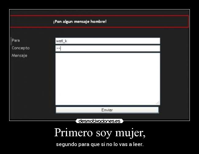 Primero soy mujer, - 