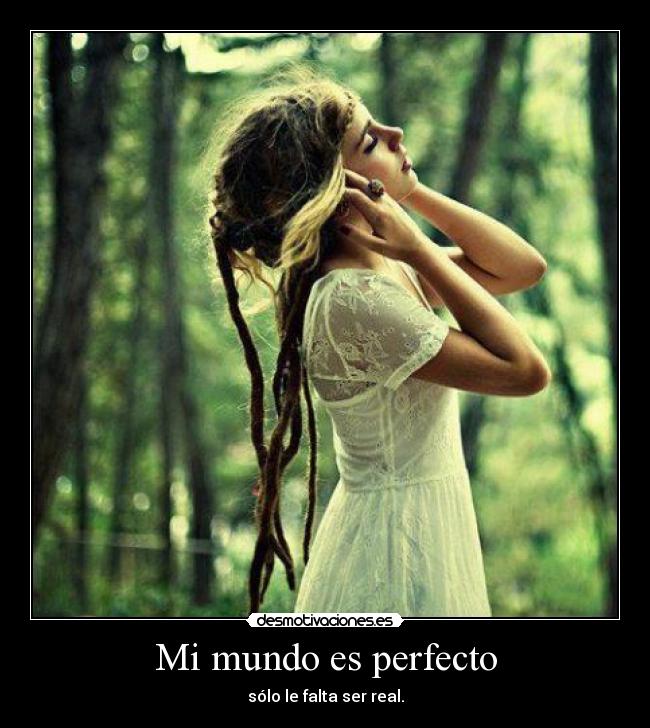 Mi mundo es perfecto - sólo le falta ser real.