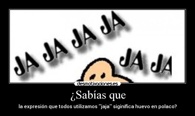 ¿Sabías que - la expresión que todos utilizamos jaja siginífica huevo en polaco?