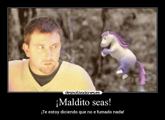 ¡Maldito seas! - ¡Te estoy diciendo que no e fumado nada!