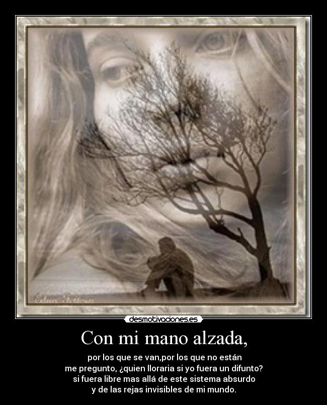 carteles fuera con mano alzada desmotivaciones