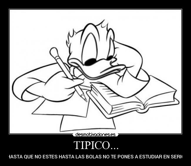 TIPICO... - HASTA QUE NO ESTES HASTA LAS BOLAS NO TE PONES A ESTUDIAR EN SERIO