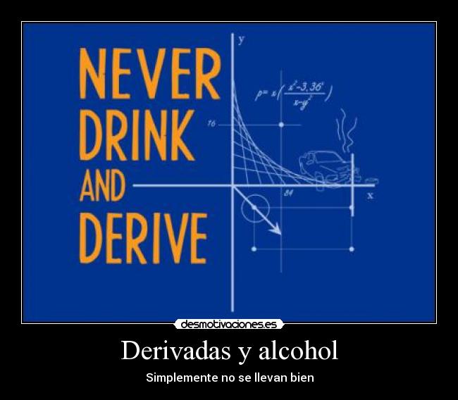 Derivadas y alcohol - Simplemente no se llevan bien
