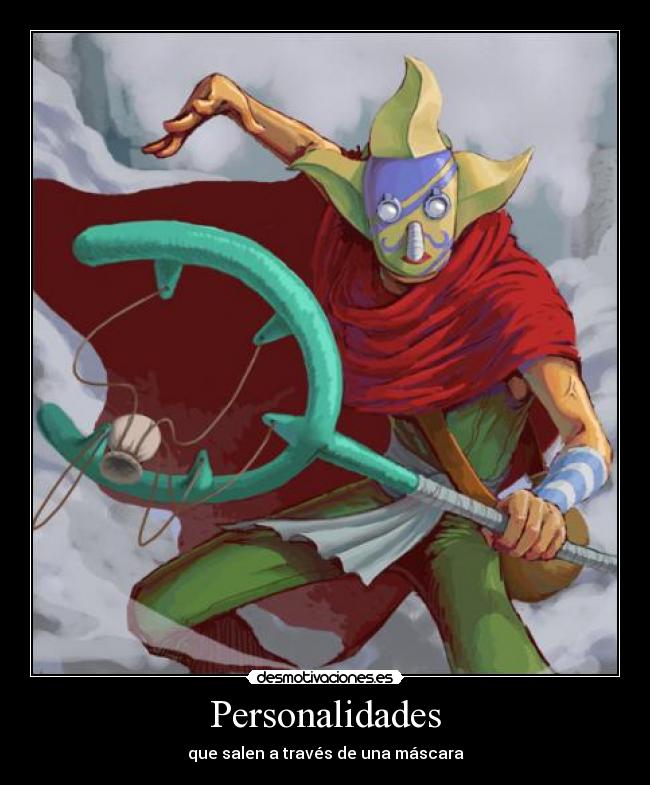 Personalidades - que salen a través de una máscara